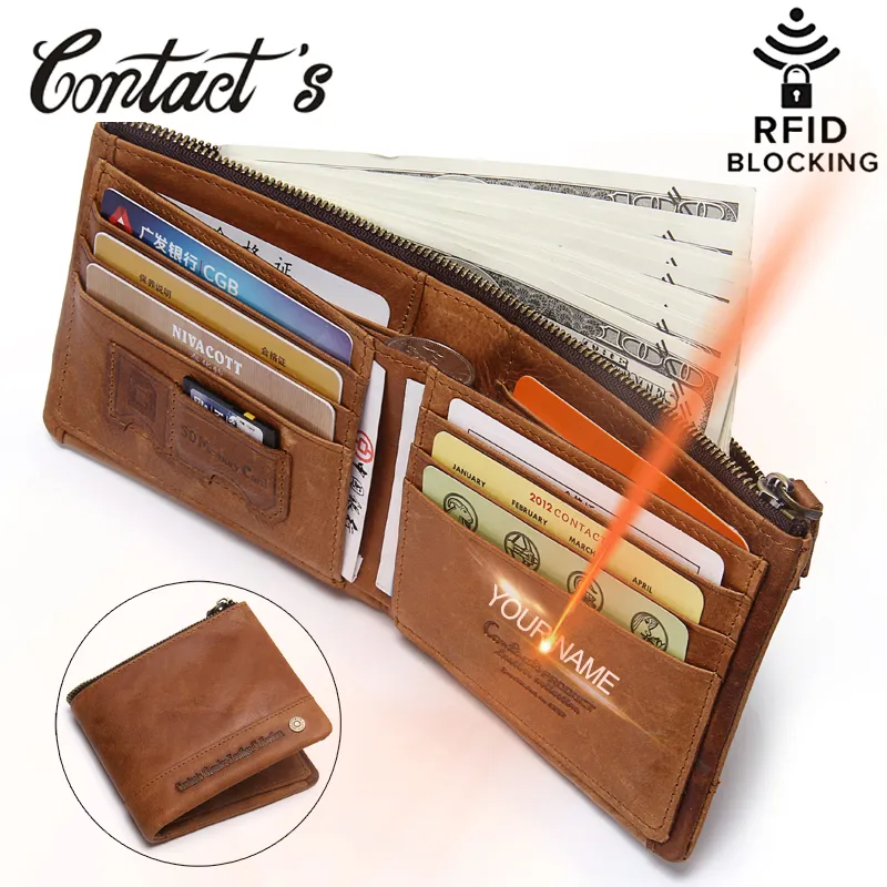 2021 RFID Blocking Wallet For Men Genuine Leather Wallets And Purse Small Short Pocket With Card Holder Money Bag Cartera