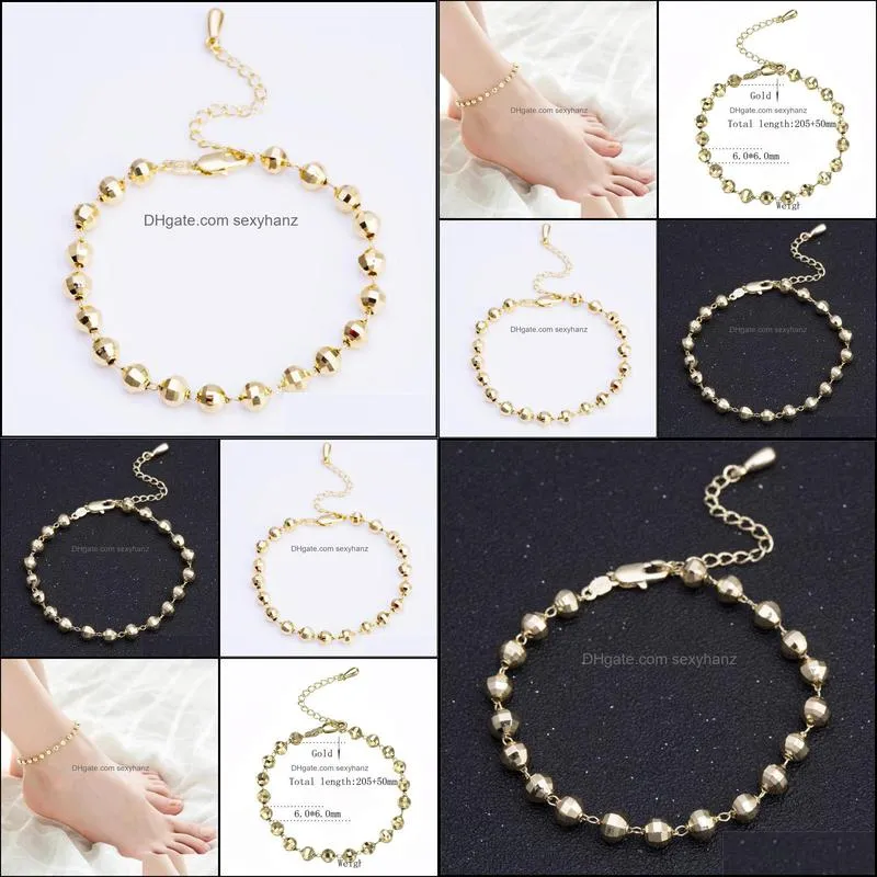 Anklets Round Geometric For Women Alloy Metal Material Beach Sea Occasion Friend Lover Gifts Brand Fashion Jewelry