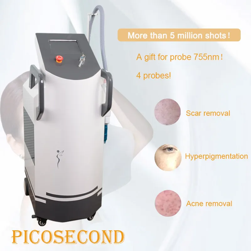 Pico andra nd yag laser system picosecond tatuering hud åtdragningsborttagningsenhet nevus ance borttagning för mörk maskin