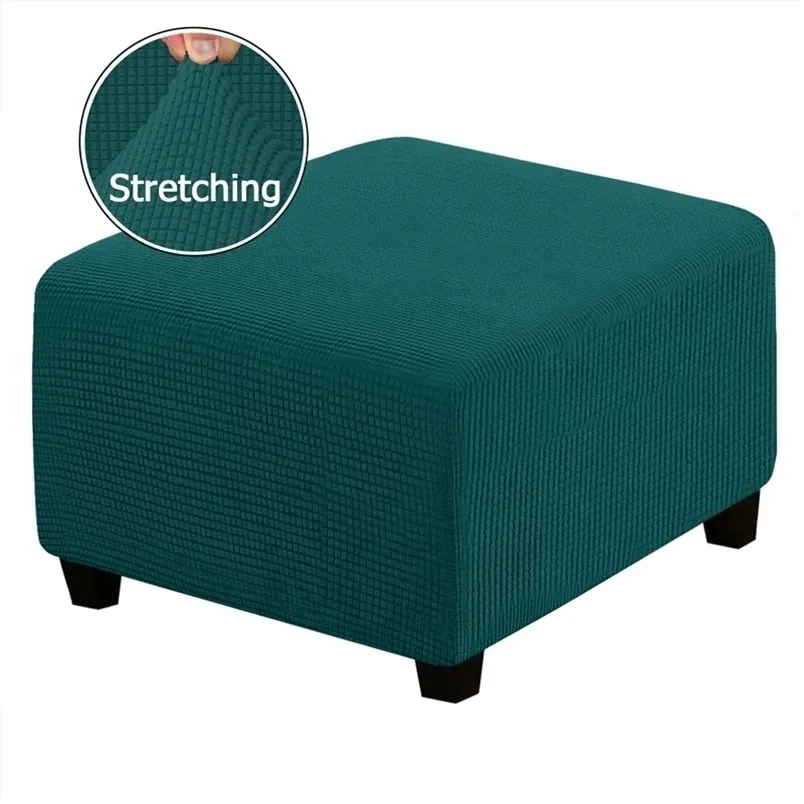 All-inclusive pall protector kvadratkorn fleece stol täcke elastisk hem fotstöd slipcover soffa täcker coupre pouf 220302