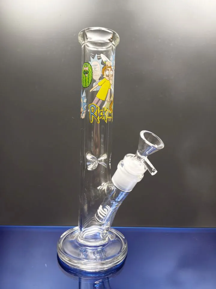 10-Zoll-Bong mit geradem Rohr, Dab-Ölplattform, Bubbler, dicker Becher, Ölbrenner, Glas, Wasserpfeife, Cheechshop