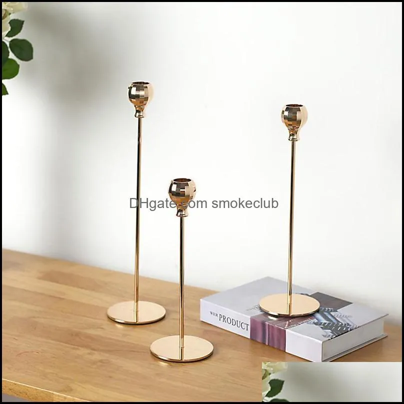 Candle Holders 3pcs Candlelight Dinner Candlestick Set Vintage Home Wedding Wrought Iron Bar Party Living Room Decoration