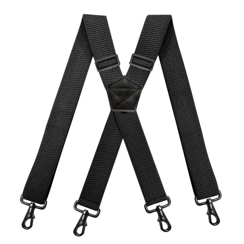 Mens Heavy Duty Work Breters 38cm Wide X-Shape met 4 Swivel Snap Hooks Verstelbare Elastische Biker Snowboard Broces Braces