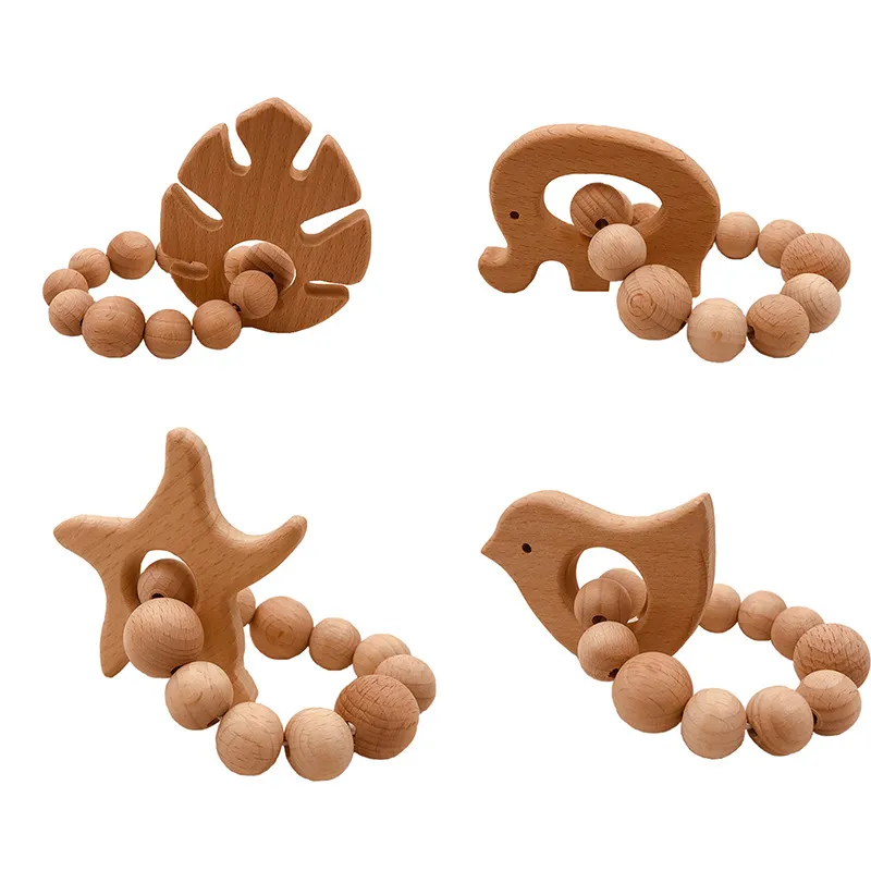 Naturale Ciuccio in legno Ciuccio anello clip Teaters per Baby Health Assistenza ACCESSORI INFANTI INFANTI ASTRUZIONI giocattoli giocattoli colorati in silicone in rilievo soother 11 colori