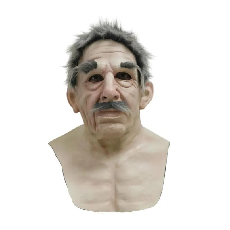 Party Masks Old Man Latex Mask Halloween Props Bald Wrinkled Masquerade Prop Horror Movie