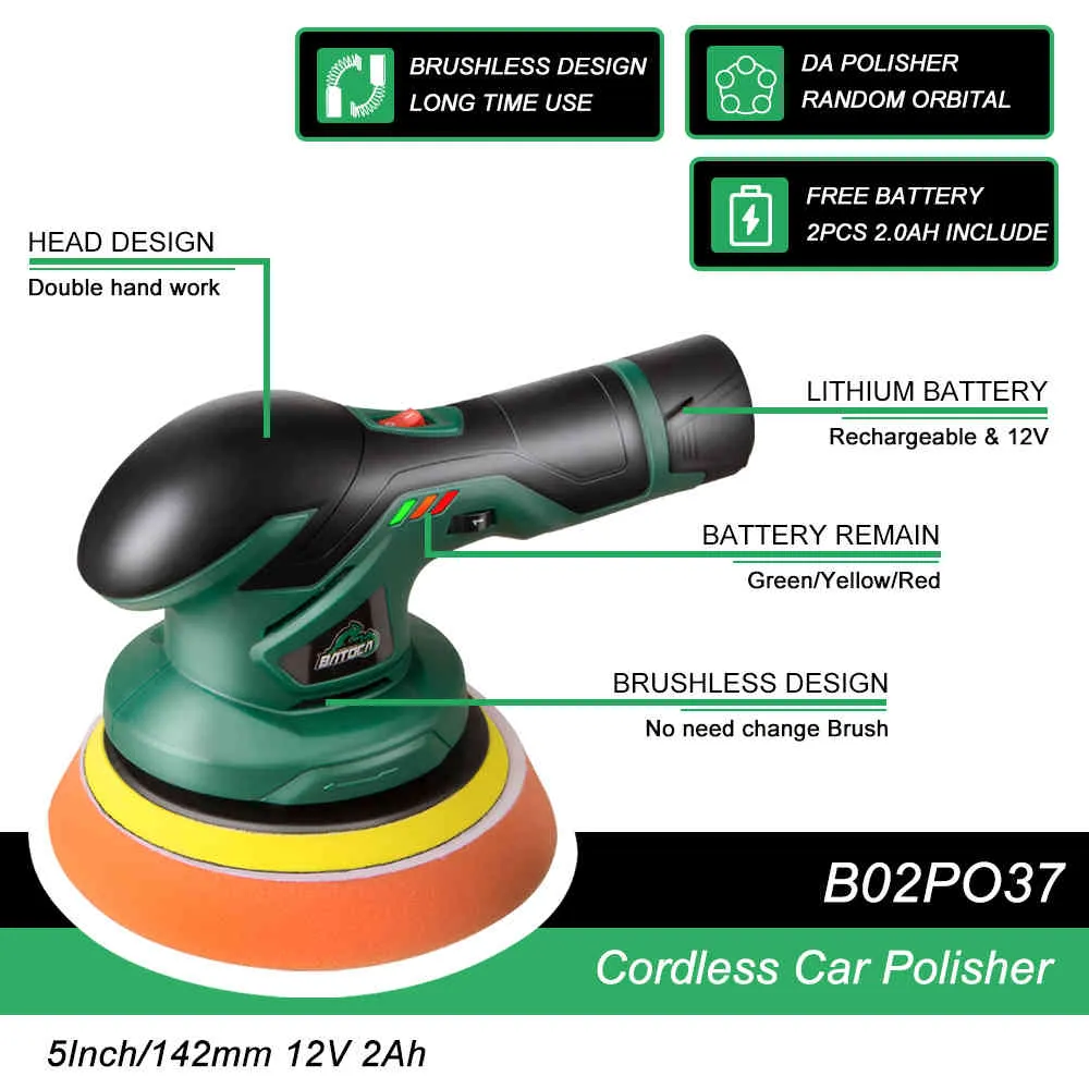 BATOCA Polisseuse Sans Fil 12V Sans Fil DA Voiture Polisseuse Sans