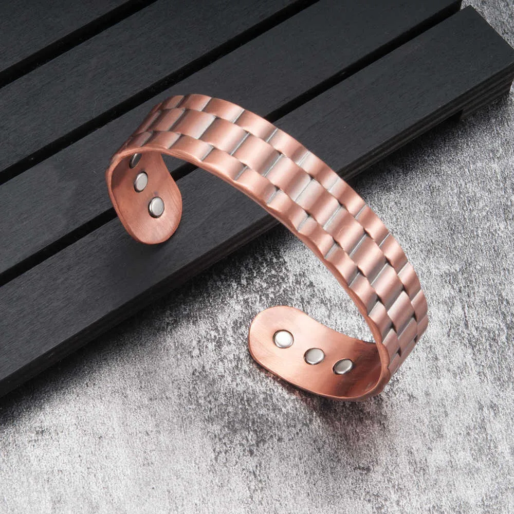 Bracciale Magnetico In Rame Puro Per Uomini Da Donna, Bracciale In Rame Puro Per Uomini Da Donna Bracciale In Rame In Stile Semplice Con 8 Magneti Polsini Regolabili Bracciale Confezione Regalo Rame