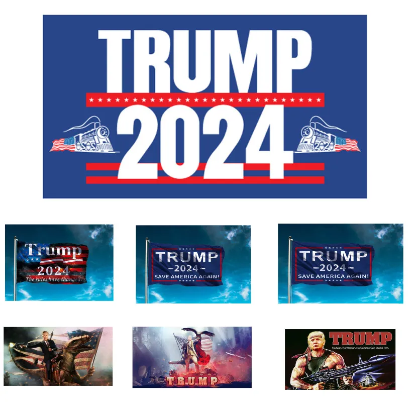 Trump 2024 Banner Flags US President Election Campaign Digital Printing Support Banner Flag Garden Yard HH21-73