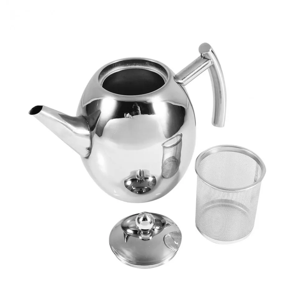 1/1.5L Durable Stainless Steel Teapot Coffee Pot Kettle With Filter Large Capacity Puer Tea Bag Green Oolong Tea Tieguanyin Cha