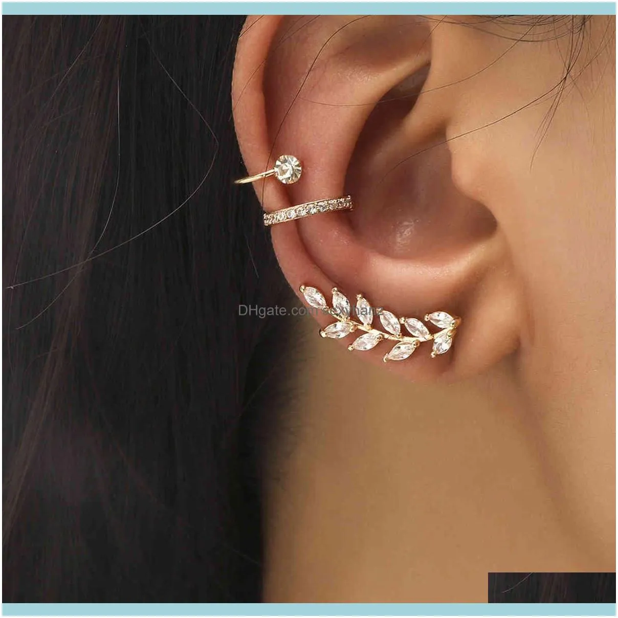 Bohemian No Piercing Crystal Rhinestone Ear Cuff Wrap Stud Clip Earrings for Women Girl Trendy Jewelry Bijoux