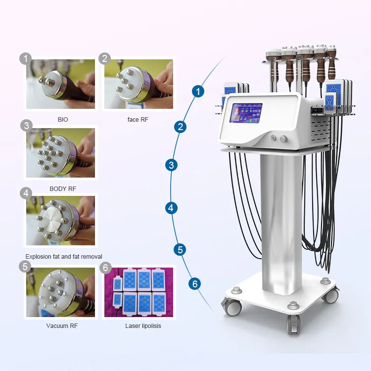 Taibo Beauty Lipo Lipo Láser Adelgazamiento Máquina de conformación de cuerpo RF Ultrasonic 40K Cavitación Radio Frecuencia Dispositivo SPA