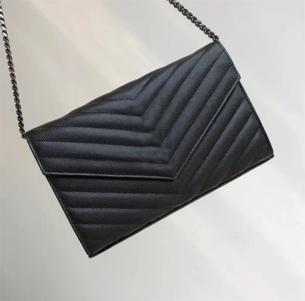 2021 디자이너 핸드백 스퀘어 팻 Loulou 체인 가방 진짜 가죽 여성 대용량 어깨 가방 고품질 퀼트 메신저