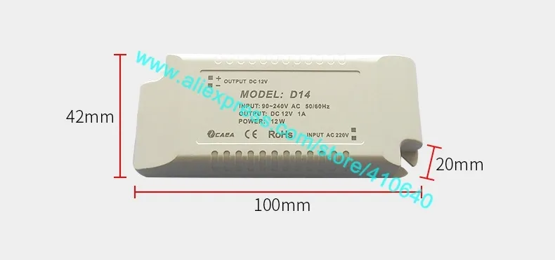 D14 transformer power adapter for touch switch dimmer size