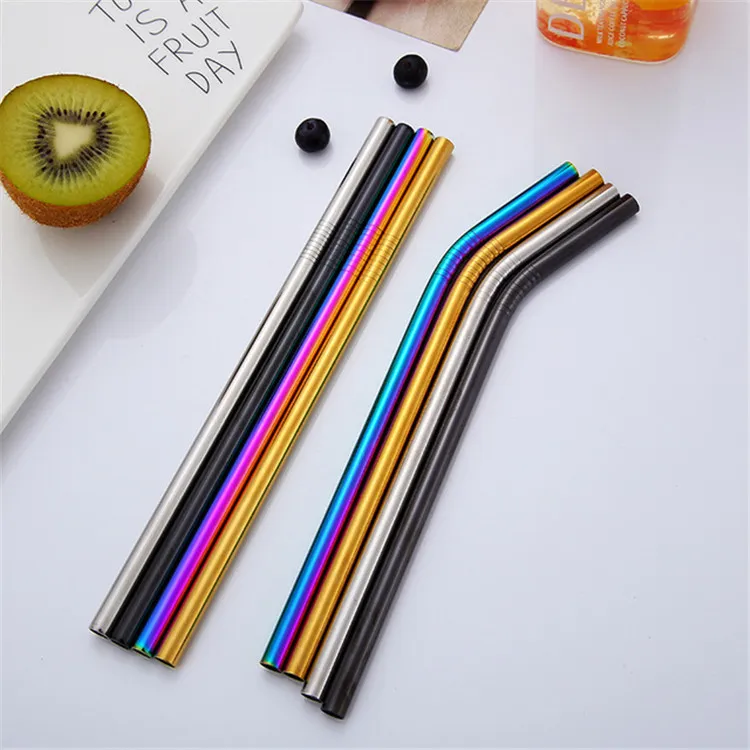 Reusable 8MM Stainless Steel Straw Drinking Straw Food Grade SSful Straw Wholesale Bar Drinking Tools