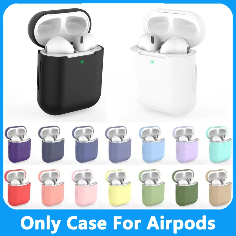 Airpod Case [Front LED widoczna] Ochronna pokrywa silikonowa i skóra kompatybilna z Case Apple Airpods