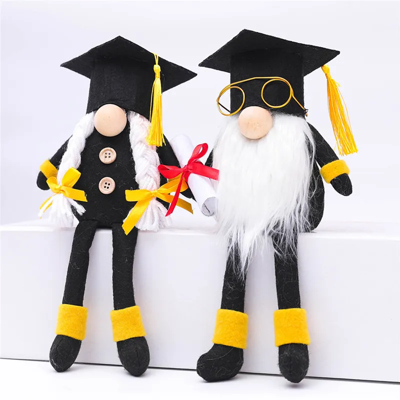 Black Graduation Dwarf Ornaments Long Leg Congrats Grad Swedish Gnomes 2021 Graduation Gift for High School College Graduate