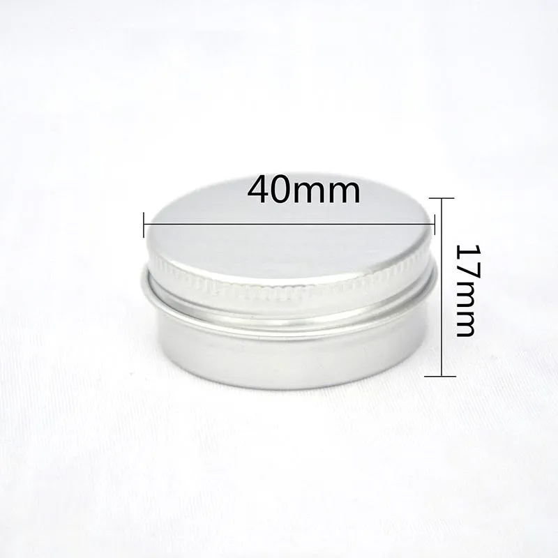 15ML Metal Aluminium Bottle Tins Lip Balm Containers Empty Jars Screw Top Tin Cans Free DHL