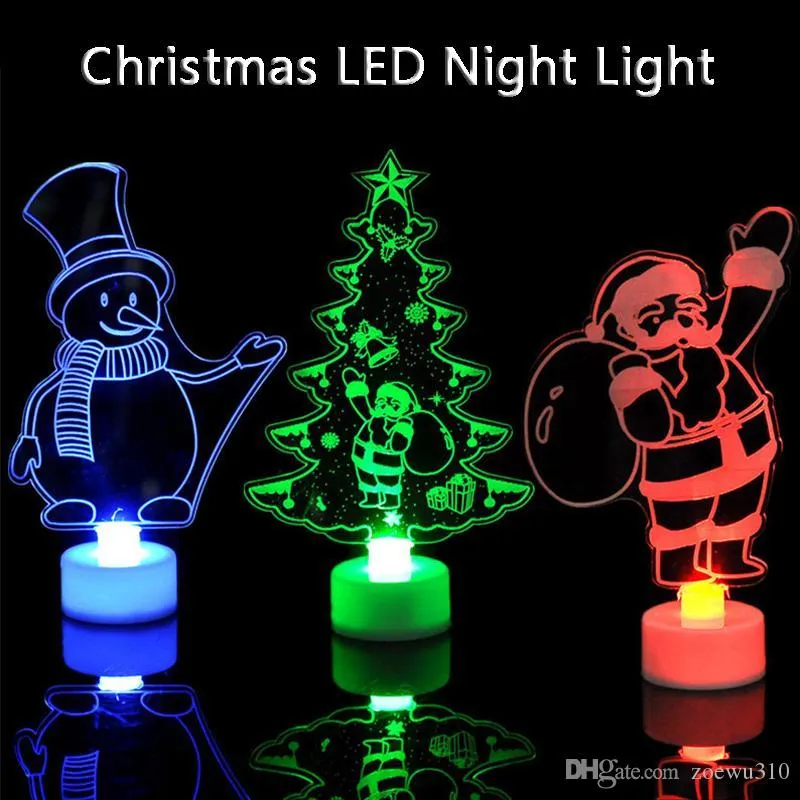 Merry Christmas LED Night Light Christmas Gift Creative Colorful Christmas Tree Snowman Santa Claus Night Lamp Xmas Home Decoration XVT1066