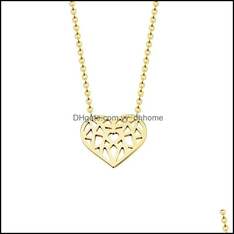 Pendant Necklaces GORGEOUS TALE Fashion Jewelry Cutout Style Modern Design Hollow Heart Charms Stainless Steel Women Long Chain