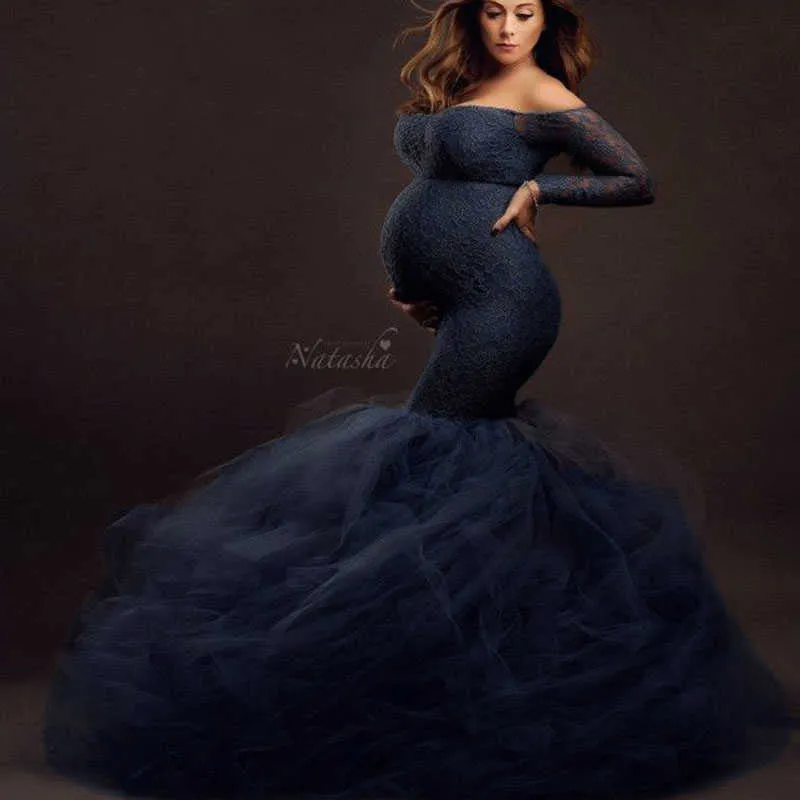 Long Sleeve Lace Maxi Maternity Dress Ankle-Length Ball Gown for Pregnancy  Photo Shoot in Yellow, Light Blue, Dark Grey Blue from Dhgate Maternity  Dresses - price 58.77