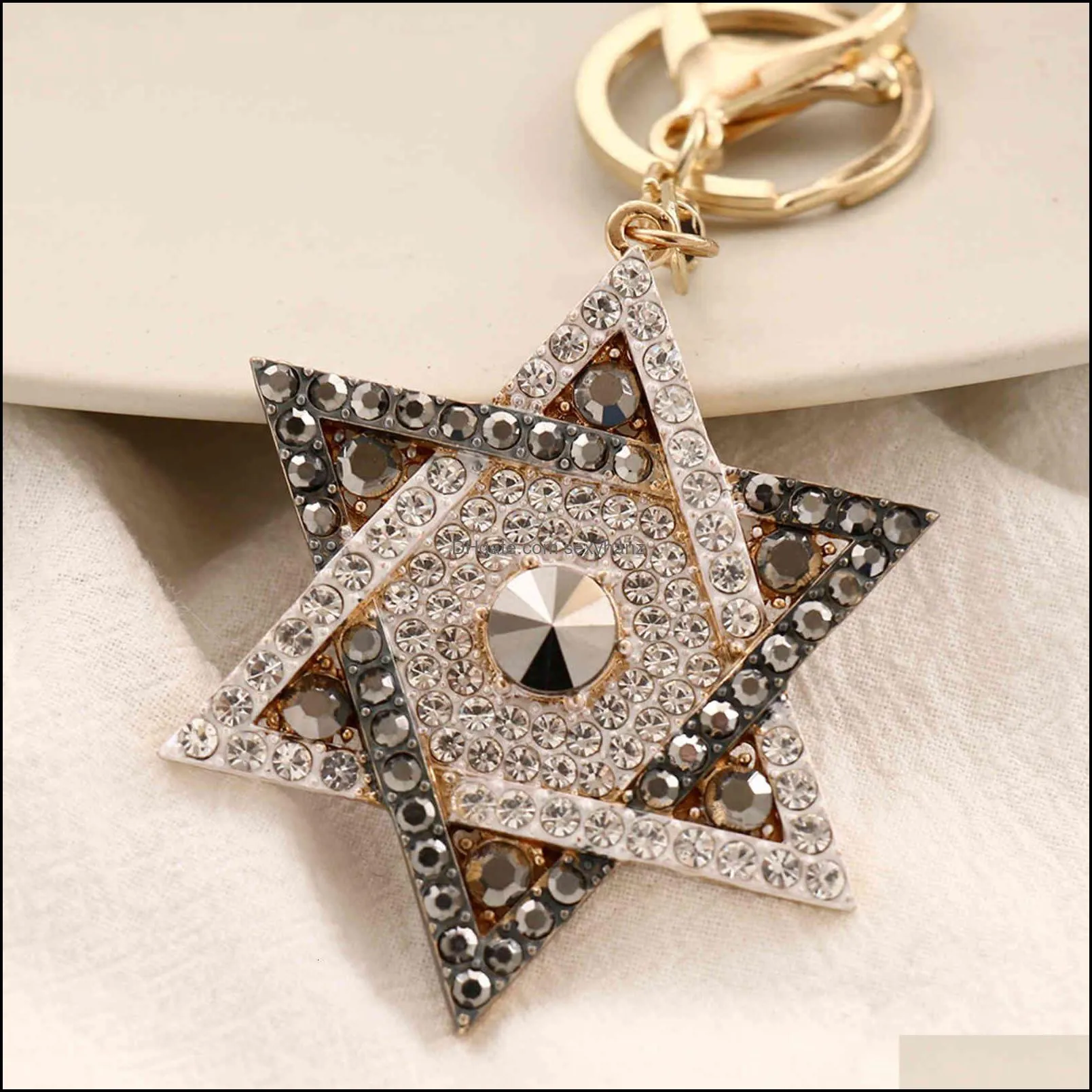 Keychains Six Star Creative Metal Pendant Jewelry Star Small