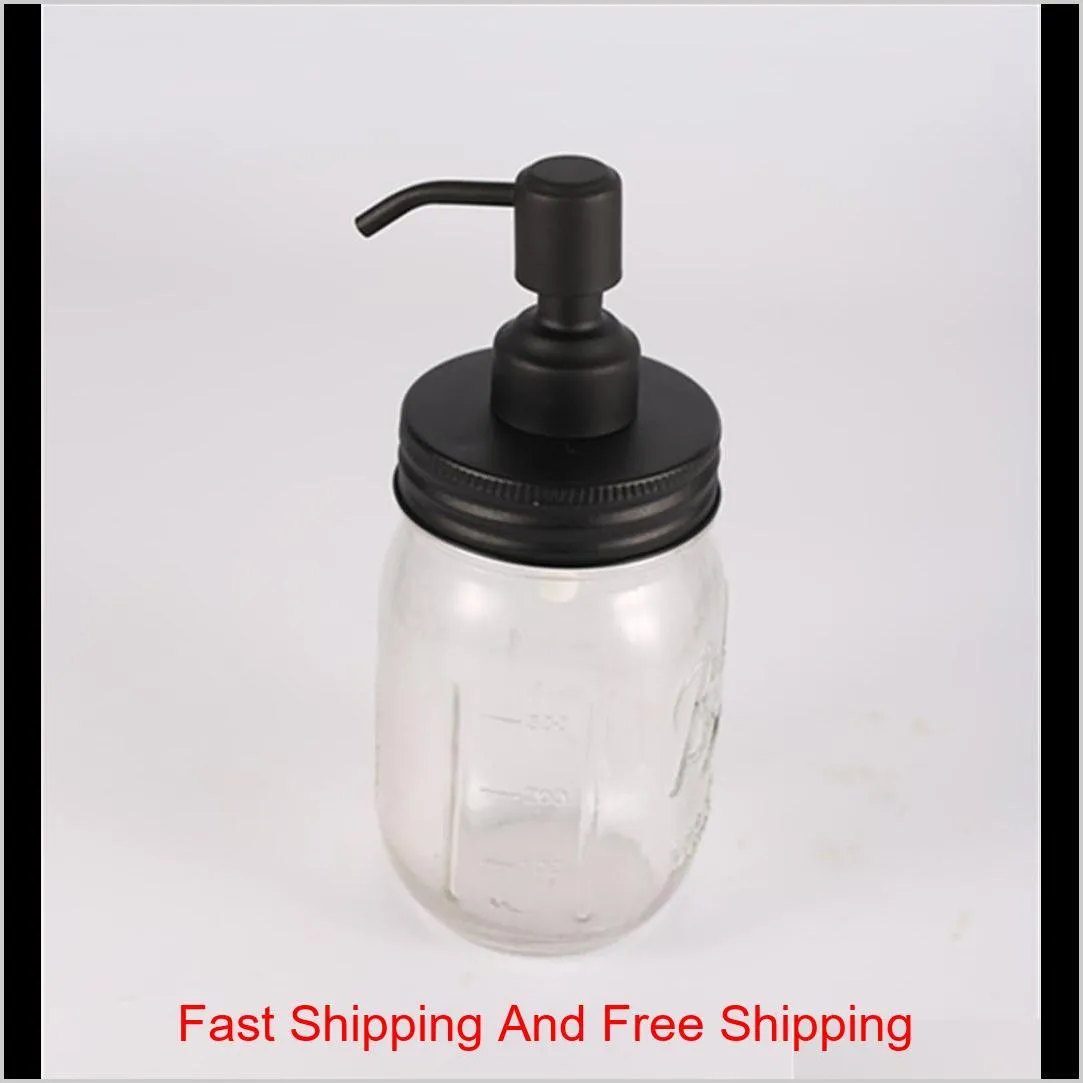 black mason jar soap dispenser lids rust proof 304 stainless steel liquid small head lotion pump for kitchen and bathroom jar not