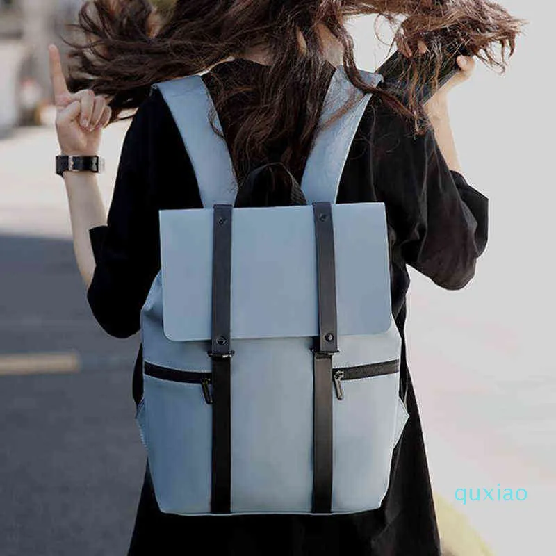 Moda mulheres homem negócio mochila impermeável A4 livro saco fêmea mochila schoolbag para adolescente menina traje para laptop 211206