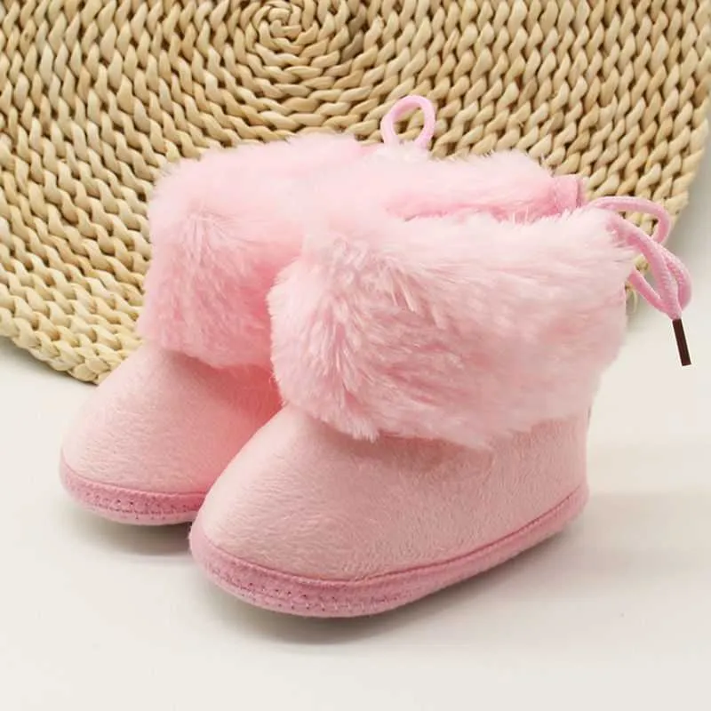 Bebê recém-nascido Meninas Inverno Doce Botas de Neve Princesa Quente Primeiros Caminhantes Solução Solução Criança Criança Crianças Calçado Sapatos G1023