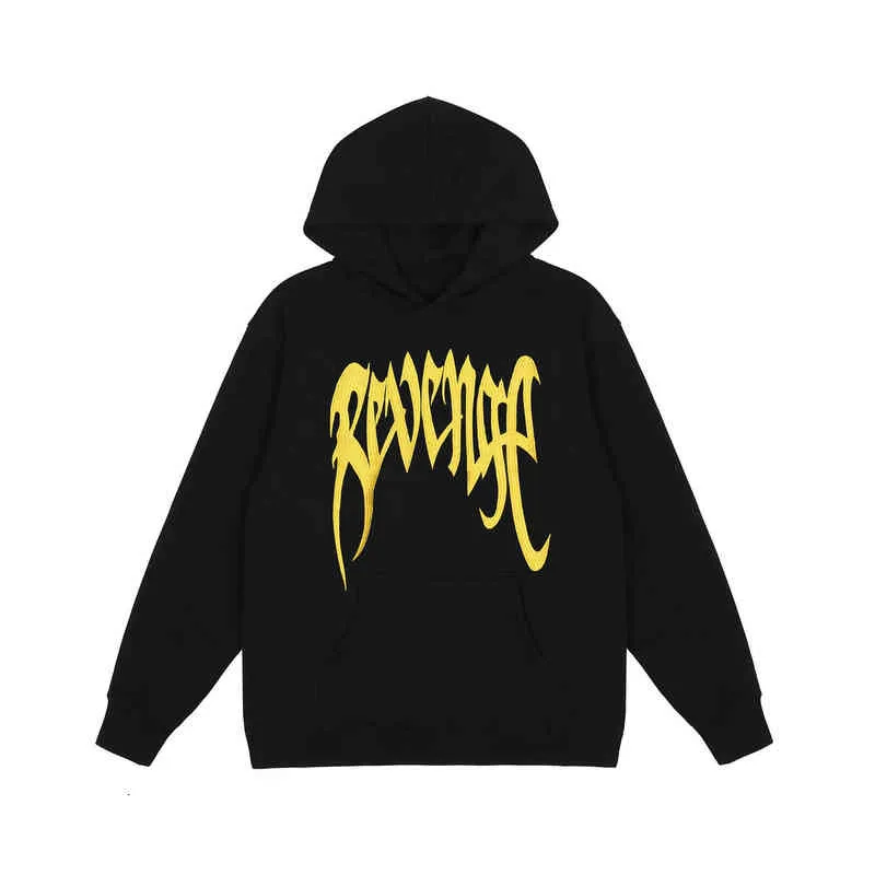 Tide Br Revenge Terry Fabric Thrasher Hoodie Casual Yellow And Red