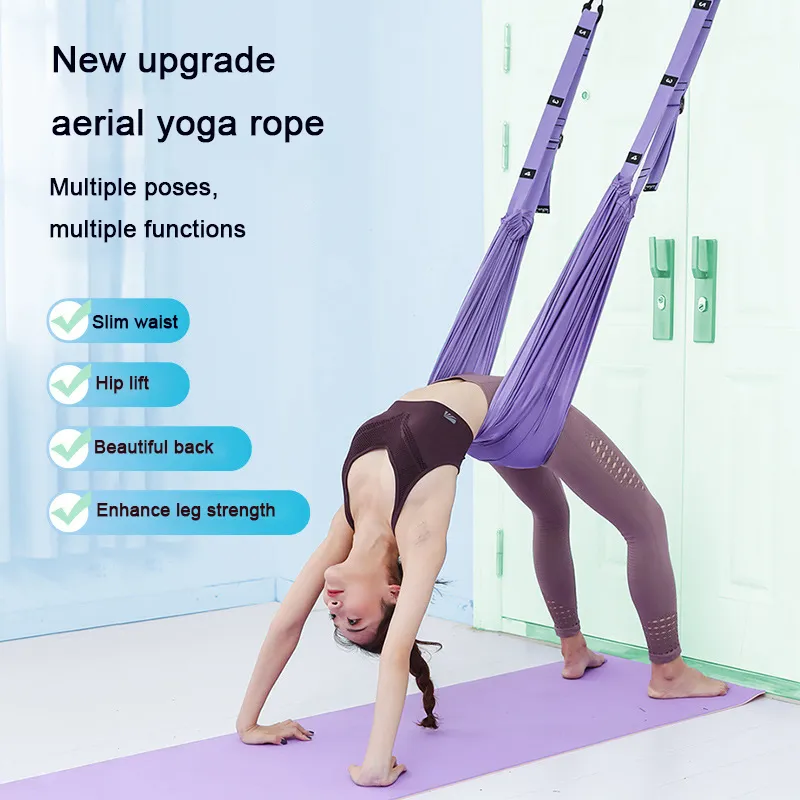 Adjustable Door Flexibility Leg Stretcher Strap for Dance Gymnastics Trainer Hammock Swing Yoga Stretch Belt Aerial Yoga Strap Q0219