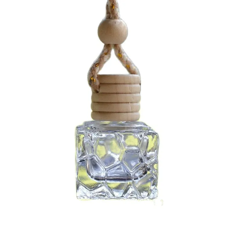 7 ml kleine klare leere quadratische Parfümflasche aus Glas mit Holzverschluss und Schnur, Fläschchen mit ätherischen Ölen, Kosmetikverpackung, 30 Stück