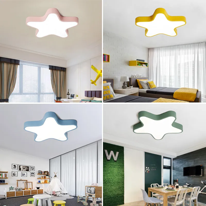 Modern children's room amusement park light living room bedroom LED colorful star ceiling lamp