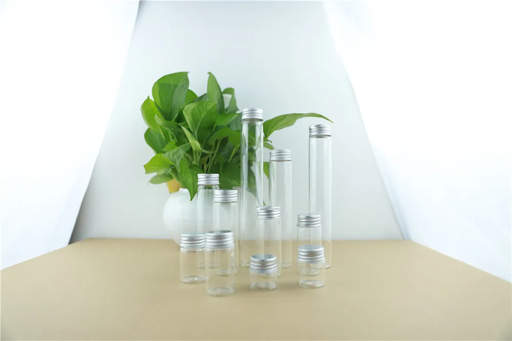 24PCS 30mm 50ml Cute Glass Bottles Aluminum Caps Glass Tiny Jars Vials Transparent Glass Containers Perfume Bottles (4)