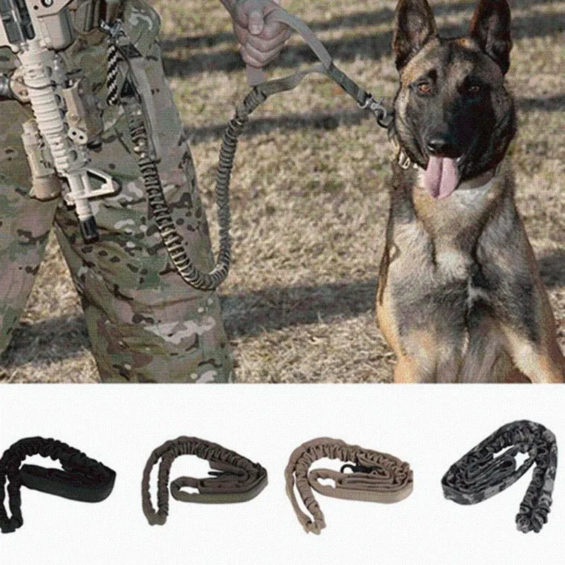 Dog Leash 1000D Nylon Tactical Wojskowy Szkolenie Elastyczne Kołnierze Zwierzątko Multicolor YL975816 Smycze