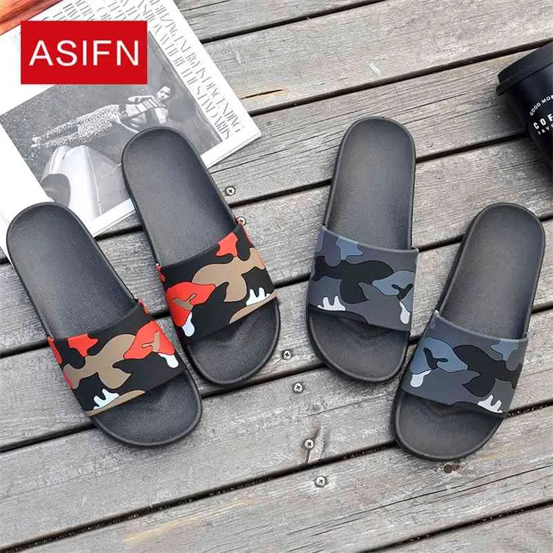 ASIFN Hombres Zapatillas Chanclas Camo Casual Slides Zapatos antideslizantes Playa Verano Sandalias Hombre 4 colores Zapatos Hombre 210622