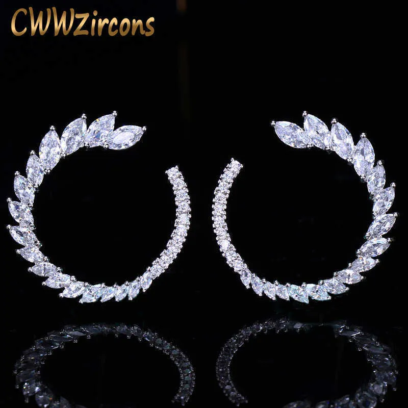 Orecchini di marca di moda Orecchini a forma di zirconi cubici trasparenti di forma rotonda per le donne Regalo di gioielli CZ CZ135 210714