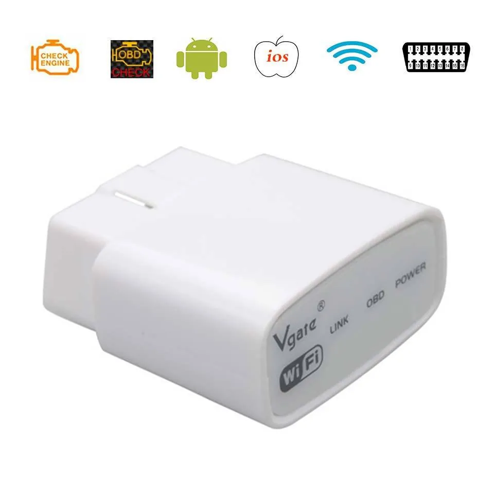 원래 vgate icar 와이파이 OBD2 스캐너 ELM327 자동차 진단 도구 ELM 327 ICAR1 Android / iOS 용 ICAR1 Wi Fi OBD 2 II 코드 판독기 스캔