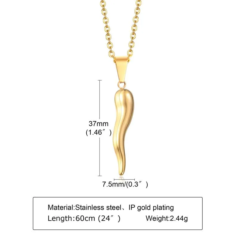Mens Italian Horn Pendant Necklace Stainless Steel Chain Jewelry From  Jakobpoeltl, $6.66 | DHgate.Com