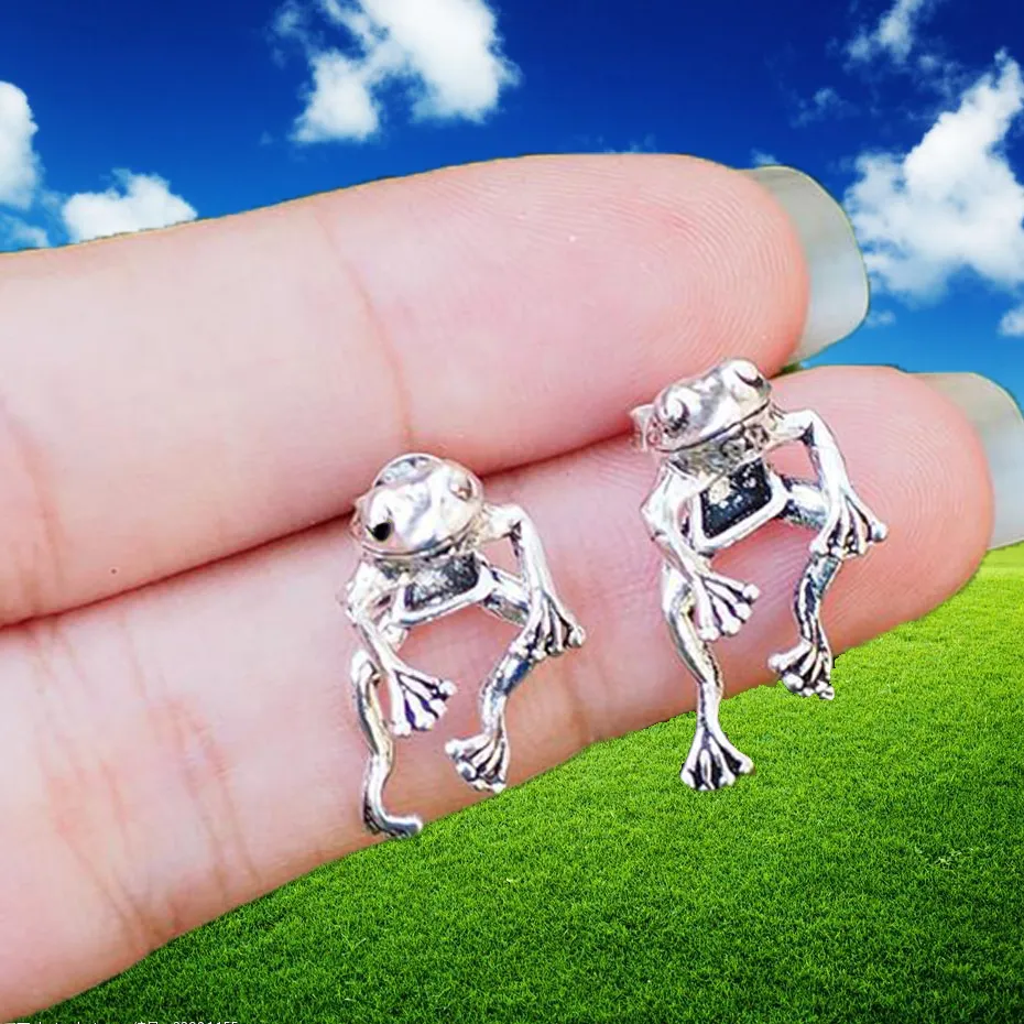 Brincos de rã bonito tendência brincos de animais engraçados para mulheres garotas garanhão brincos declaração brinco orelha piercing jóias presentes