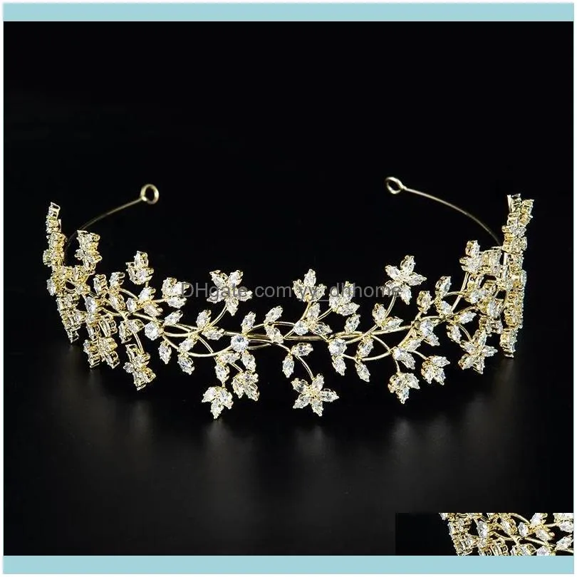 Hair Clips & Barrettes Luxury Bridal Crown Hairband Fashion Tiaras Wreath Wedding Headwear With Zirconia Accessories Women`s Soft