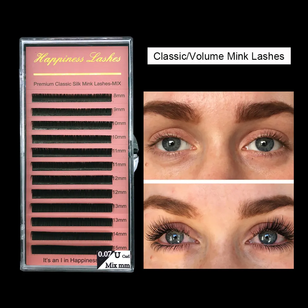 4 Trays/Lot Eye Lash Extension Supplies Volume Eyealashes Classic Individual Lash Super Soft Deep Matt Natural Long Eyelashes HPNESS