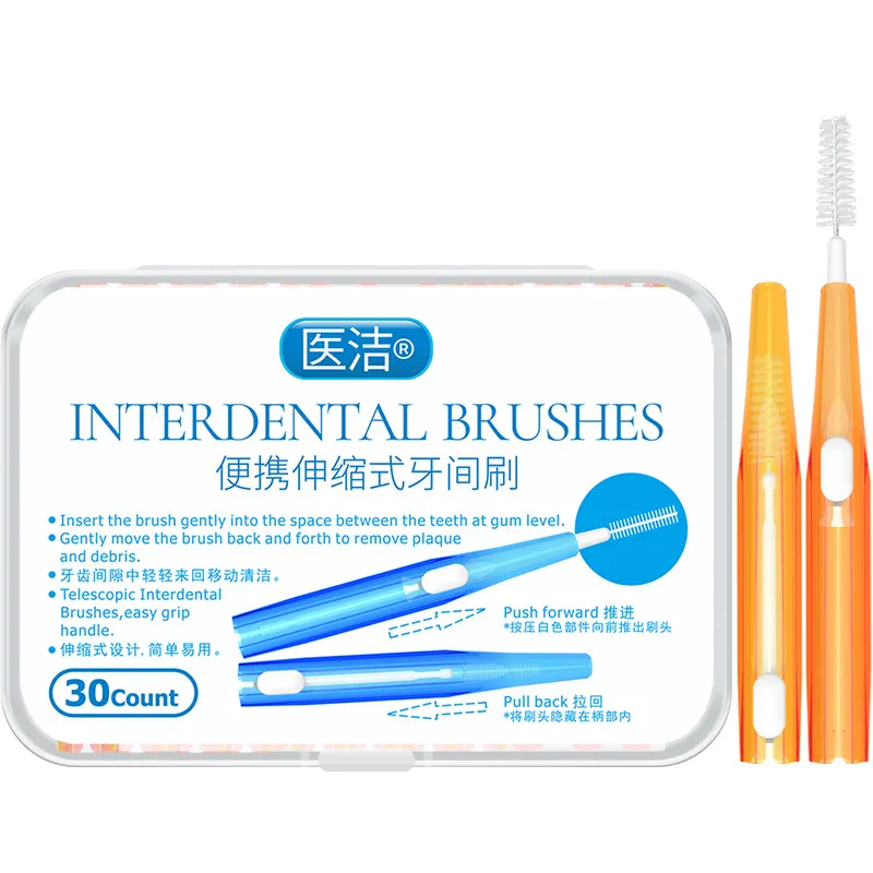 Diş Seçtikleri Dişler Arasında Interdental Fırçalar Diş Fırçası Temizleyici 30 ADET Bir Kutu Toptan