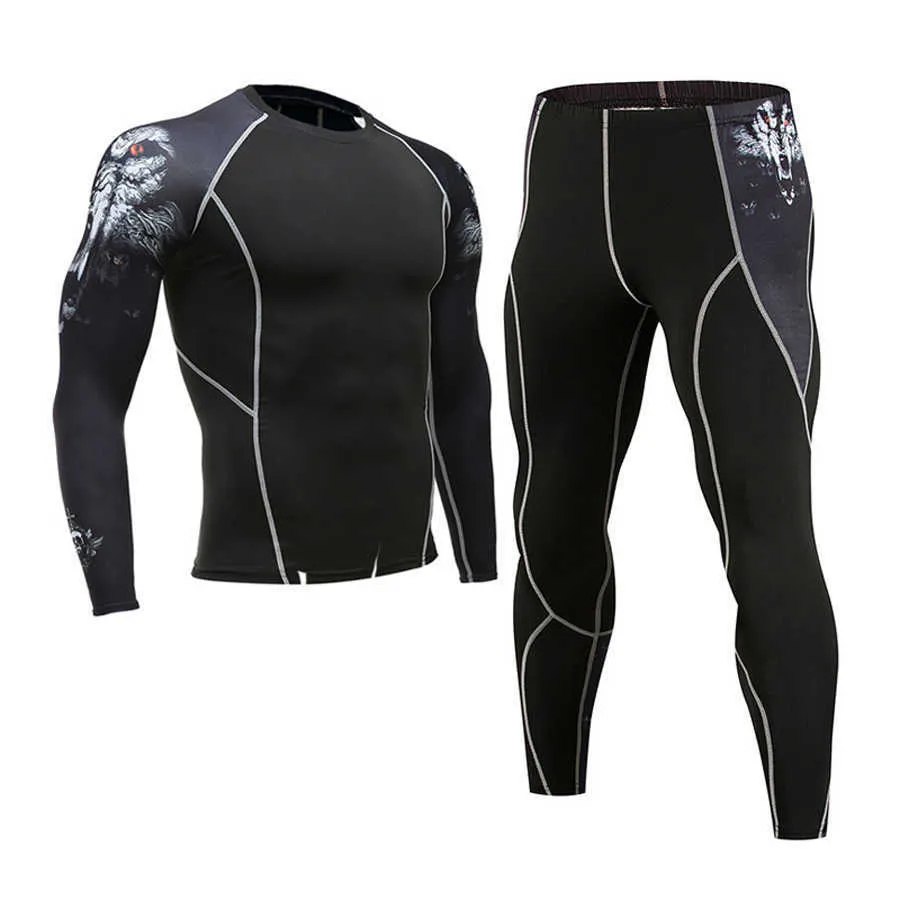 Mens Compression Sportswear Suit Jogging Thermal Underwear For MMA,  Rashgard, And More Long Sleeve Tights, Compression Leggings, Shorts 211006  From Kong003, $22.52