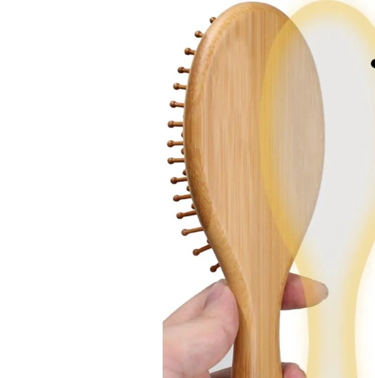 Wood Hair Comb Bamboo Airbag Massage Comb Carbonized Solid Wood Bamboo Cushion Anti-static Hair Brush Comb