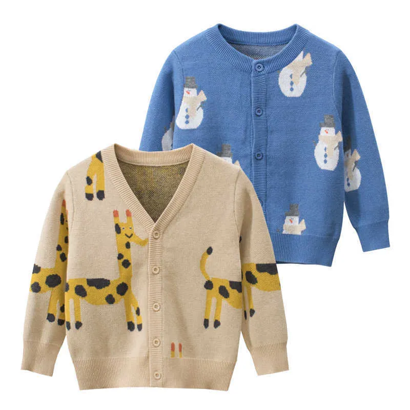 Cute Cartton Boys Girls Winter Sweaters Autumn Cardigans For Kids Toddler Knitted Wear Children's Clothes Y1024