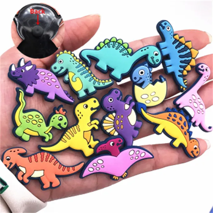 1 pçs amuletos de sapato romance acessórios de dinossauro bonito decoração de sapato de jardim para fivela crianças natal meninos presente croc