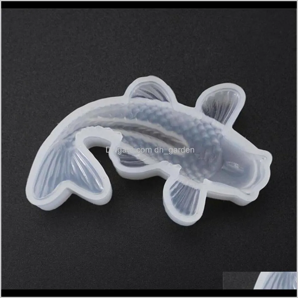 3D Koi Fish Pendant Transparent Silicone Mold Resin Epoxy Mould DIY Decoration Crafts Jewelry Home Decoration Ornaments