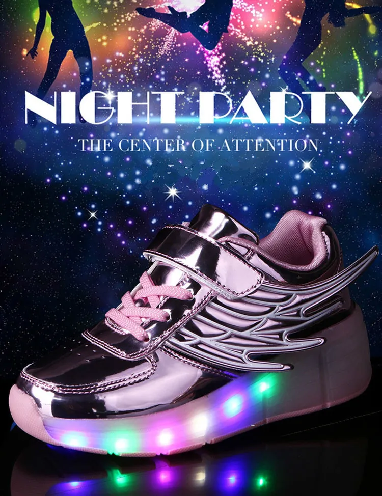 Chaussures De Skate À Roulettes Pour Enfants Garçons Filles LED