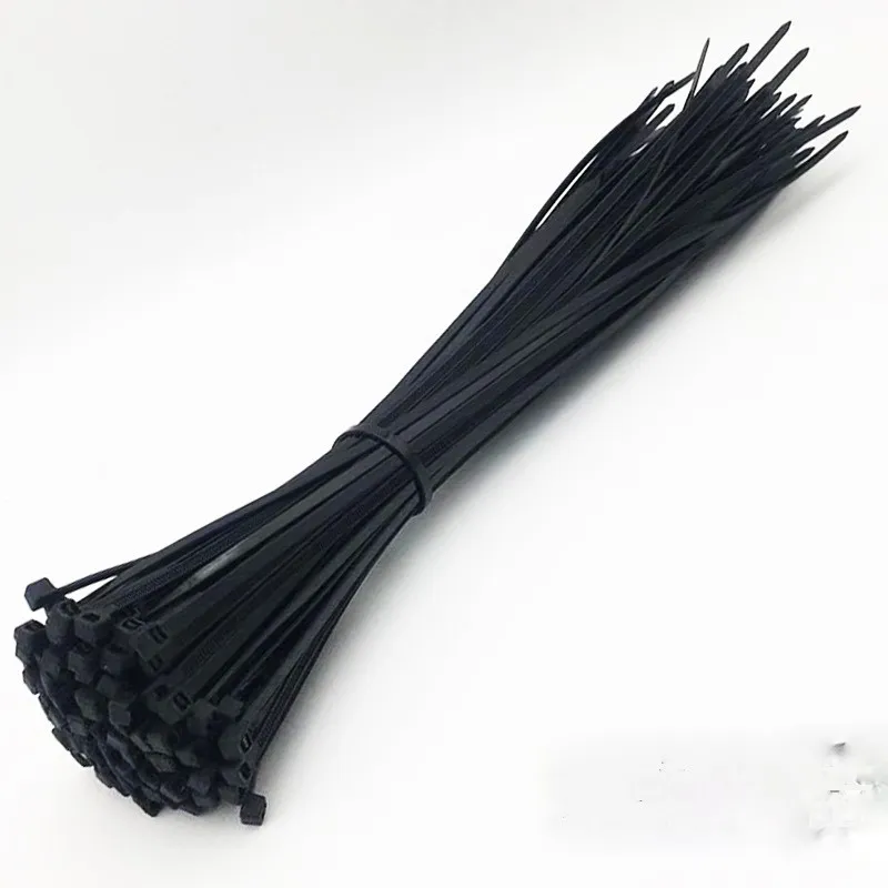 Black Nylon Self-Locking Heavy Duty Standard Cable Wrap Zip Ties Straps Wire Cable Tie Kit Fasten Ties for home and Industry DH8788