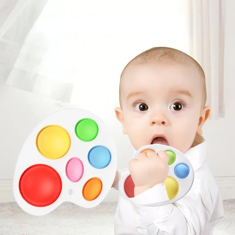 Empurre Bubble Fidget Toy Silicone Descompression Kids Sensory Stress Relisor Educação Educação Brinquedos